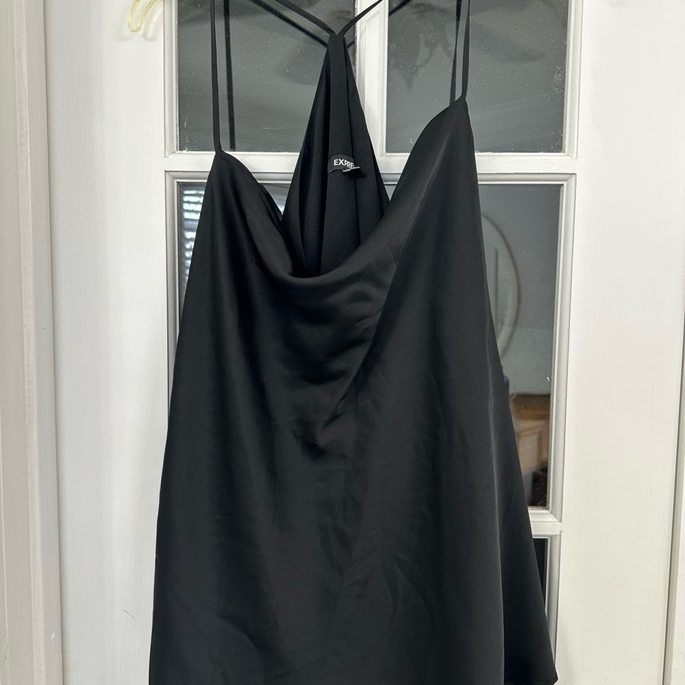 EXPRESS Satin Racerback Cowl Neck Cami (Size XL)